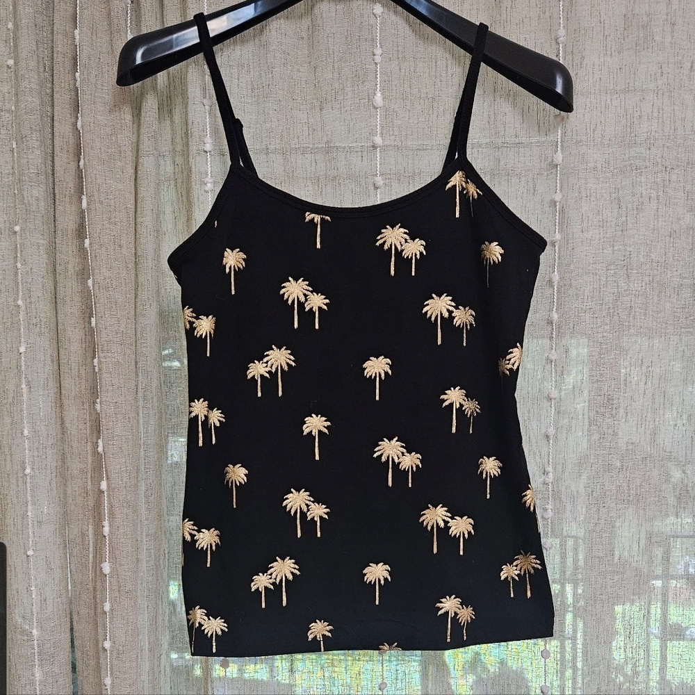 Torrid Black and Gold Palm Print Camisole